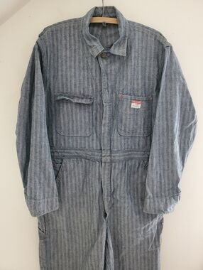 60s Vintage Big Mac Penny's Stripe Denim Coveralls